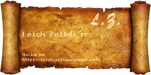 Leich Zoltán névjegykártya